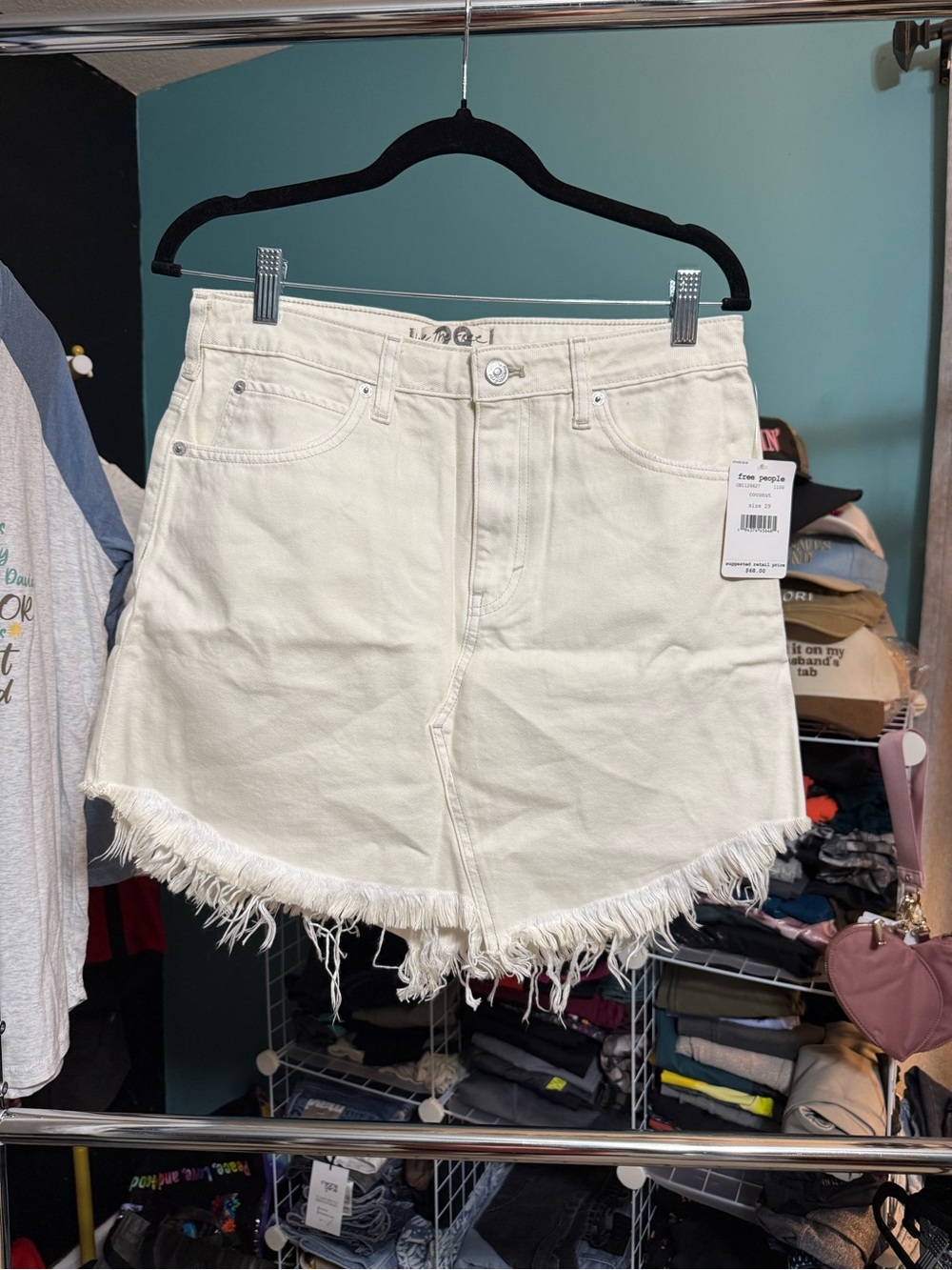 NWT Free People We The Free Bailey Denim Skirt Coconut 29